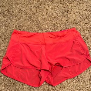 pink lululemon speed up shorts